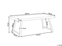 Spisebord WARTON Mørkebrun 180 cm 90 cm Fyretræ