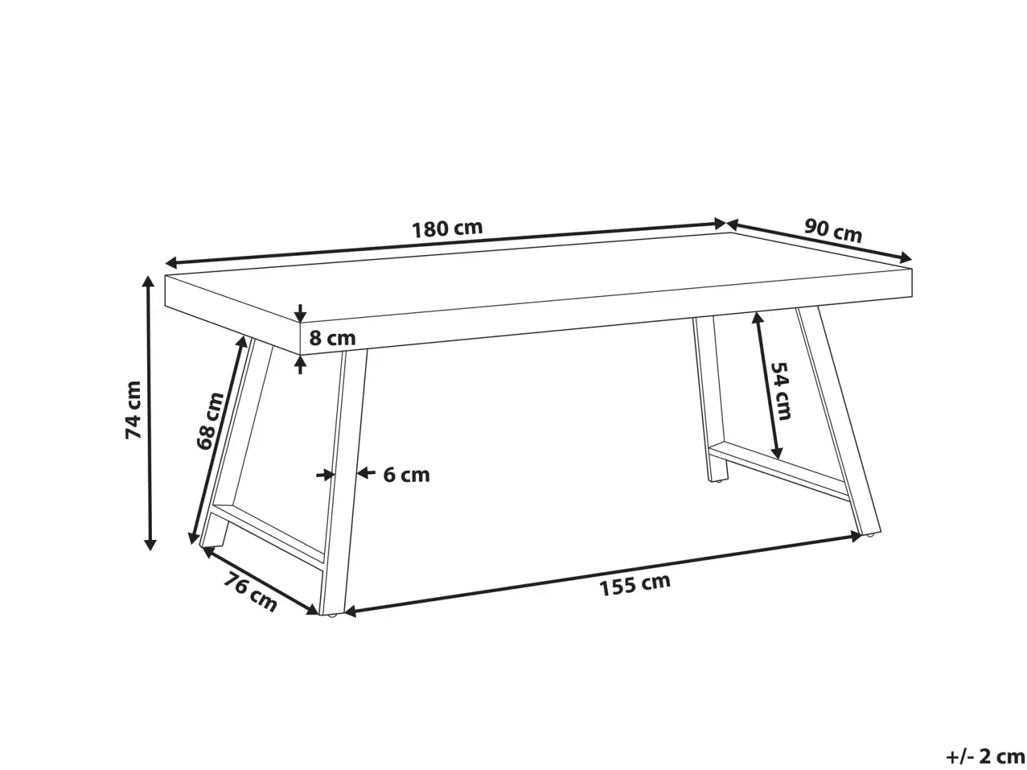 Spisebord WARTON Mørkebrun 180 cm 90 cm Fyretræ