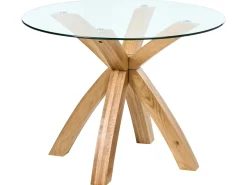 Spisebord YAPP Lysebrun 100 cm 100 cm Hærdet glas