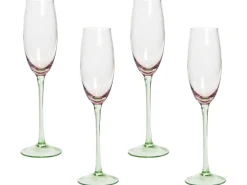 Sæt af 4 champagnefløjter DIOPSIDE 200 ml Lyserød