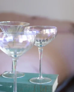 Sæt af 4 champagne-underkopper MORGANITE 300 ml Transparent