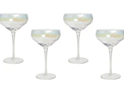 Sæt af 4 champagne-underkopper MORGANITE 300 ml Transparent