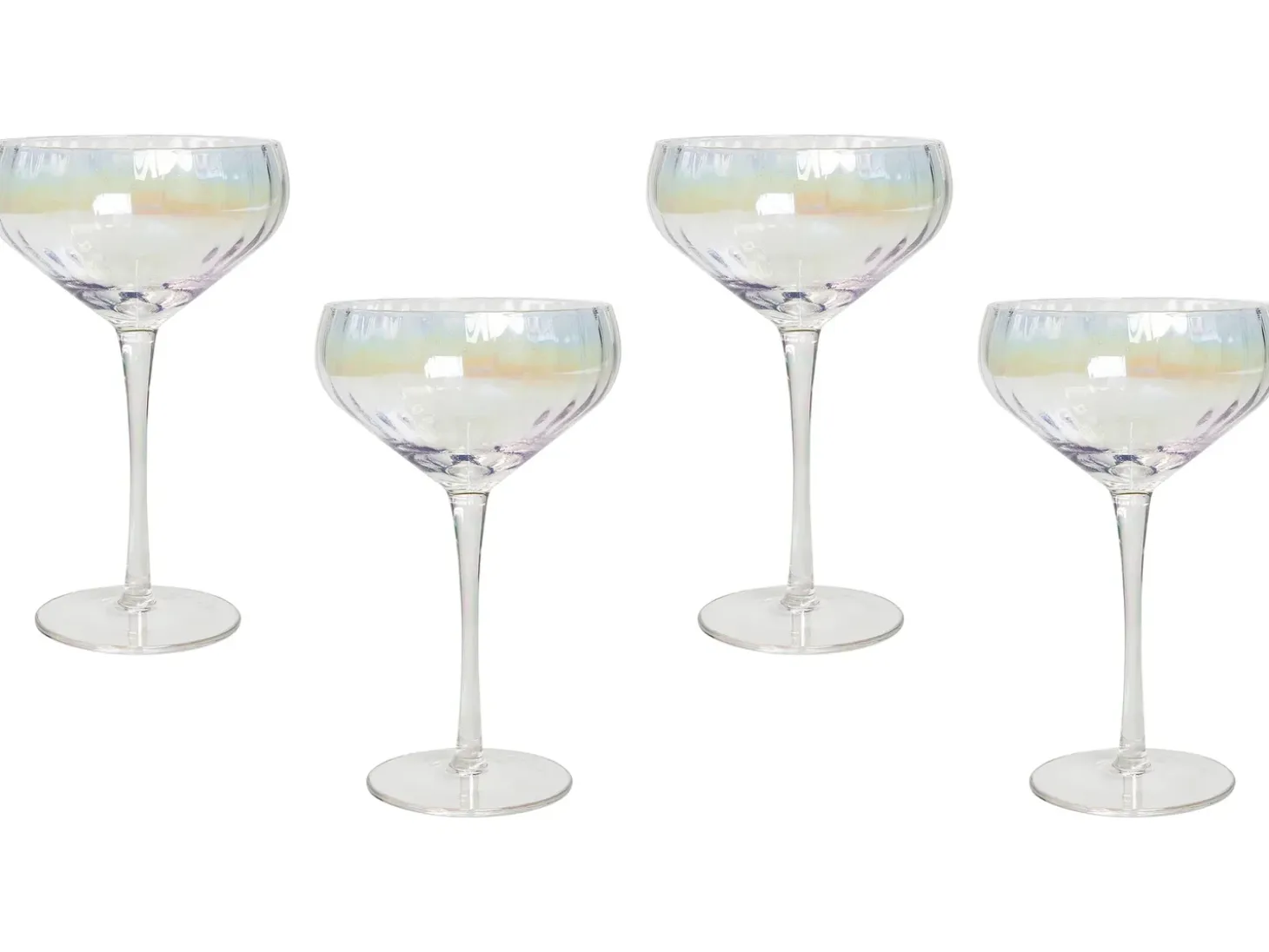 Sæt af 4 champagne-underkopper MORGANITE 300 ml Transparent