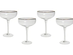 Sæt af 4 champagne-underkopper TOPAZ 450 ml Transparent