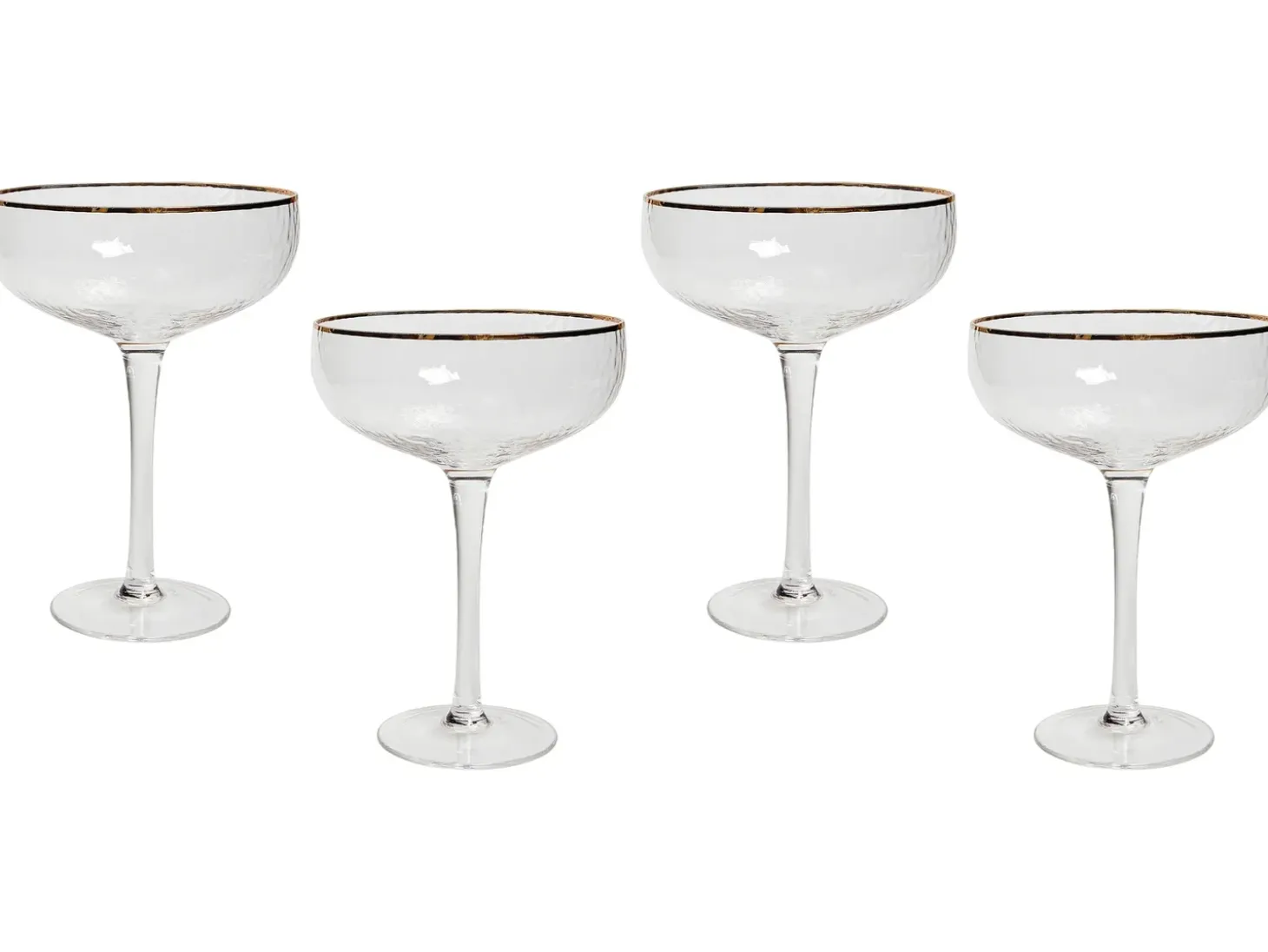 Sæt af 4 champagne-underkopper TOPAZ 450 ml Transparent