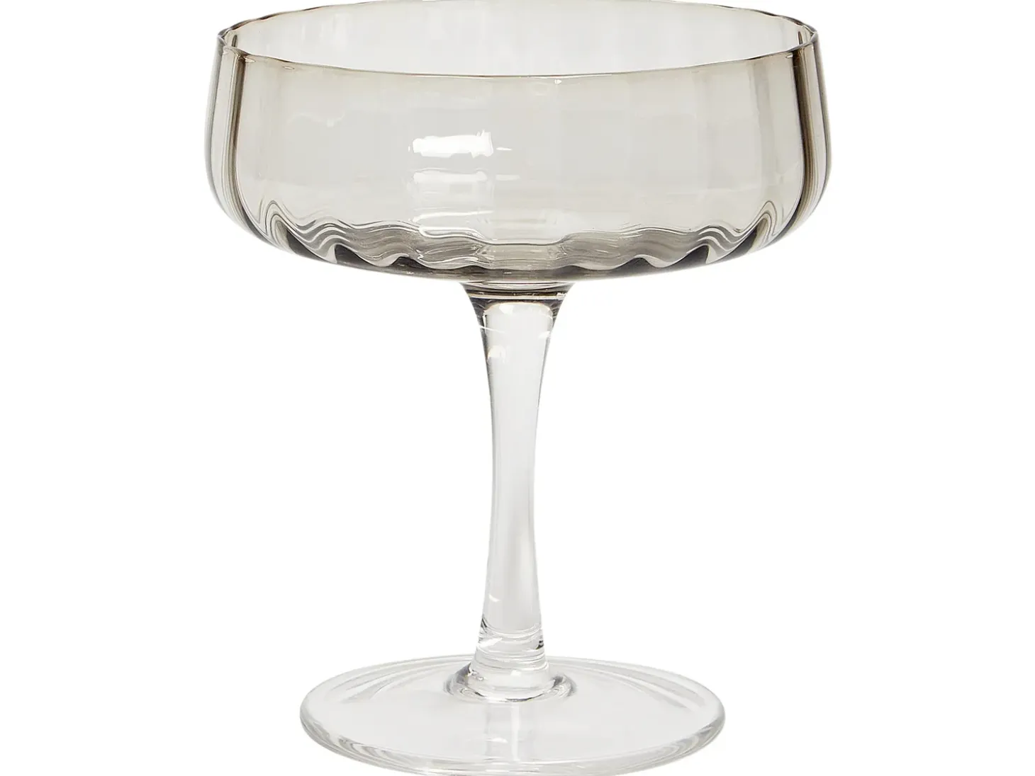 Sæt af 4 champagne-underkopper QUARTZ 170 ml Grå