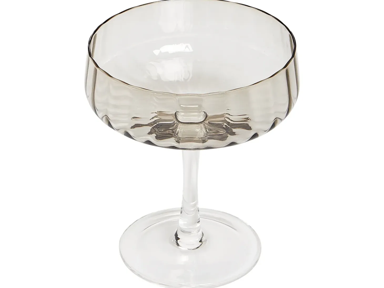 Sæt af 4 champagne-underkopper QUARTZ 170 ml Grå