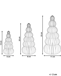Sæt af 3 figurer DHAULAGIRI Juletræ 15/20/25 cm Rød