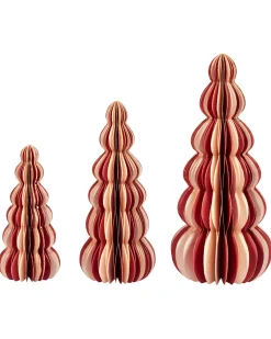Sæt af 3 figurer DHAULAGIRI Juletræ 15/20/25 cm Rød