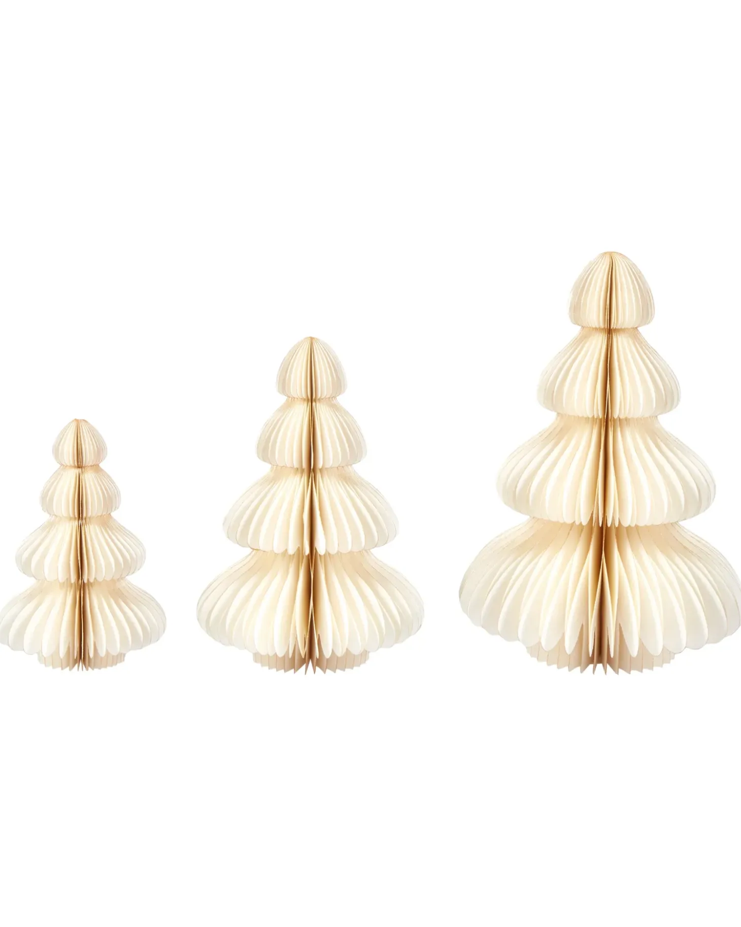 Sæt af 3 figurer NILGIRI Juletræ 15/20/25 cm Beige