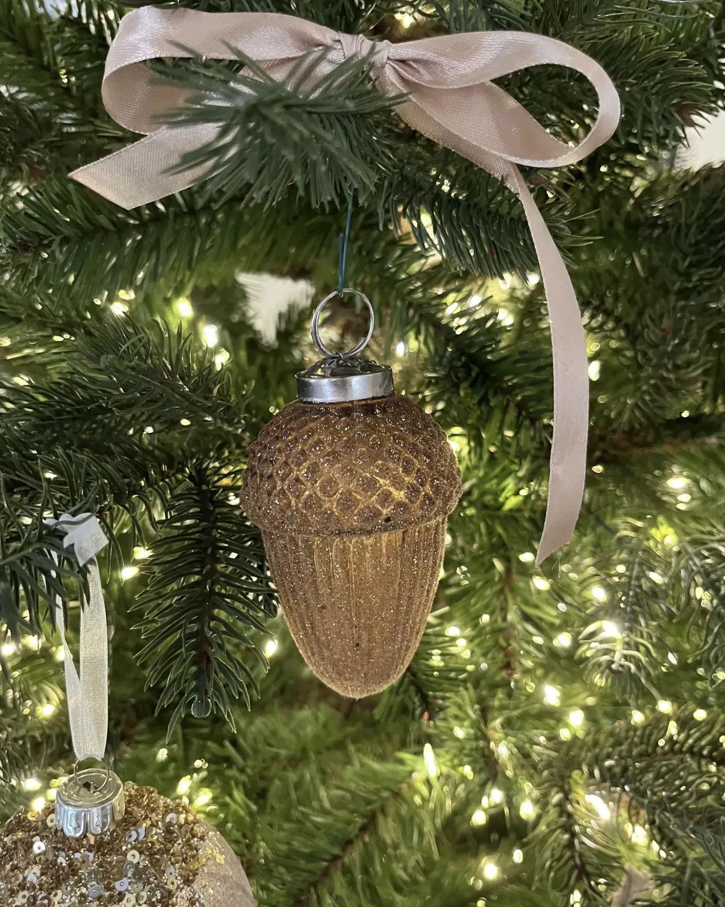 Sæt af 6 julekugler AMBRE Glas Guld