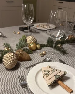 Sæt af 6 julekugler AMBRE Glas Guld