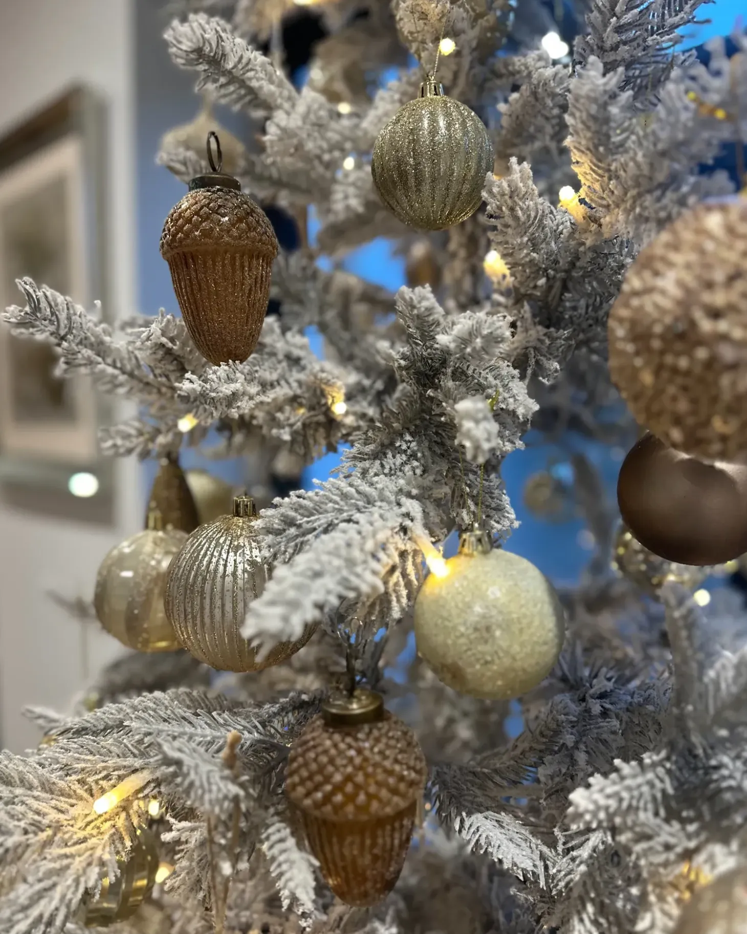 Sæt af 6 julekugler AMBRE Glas Guld