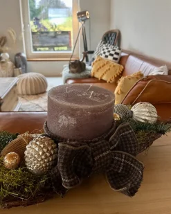 Sæt af 6 julekugler AMBRE Glas Guld