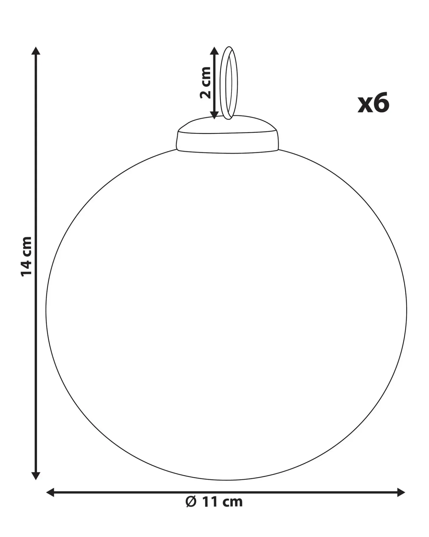 Sæt af 6 julekugler ASTRAL Glas Lyserød