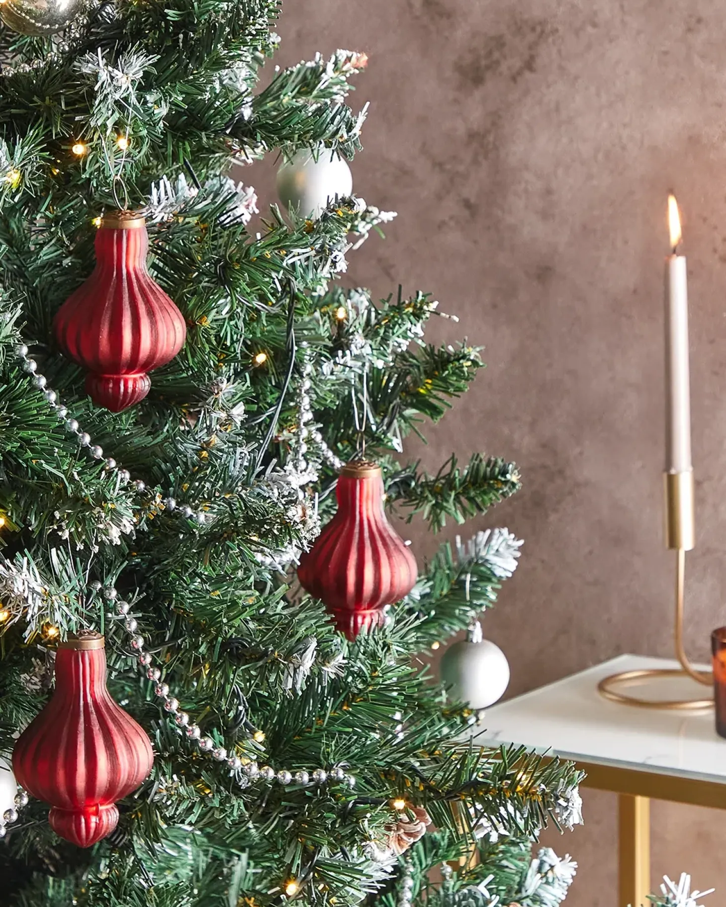 Sæt af 8 julekugler BRILLANT Glas Rød