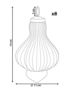 Sæt af 8 julekugler BRILLANT Glas Rød