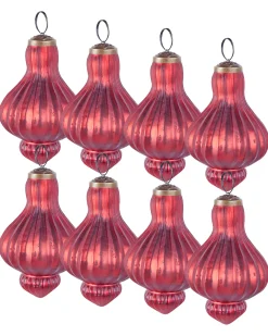 Sæt af 8 julekugler BRILLANT Glas Rød