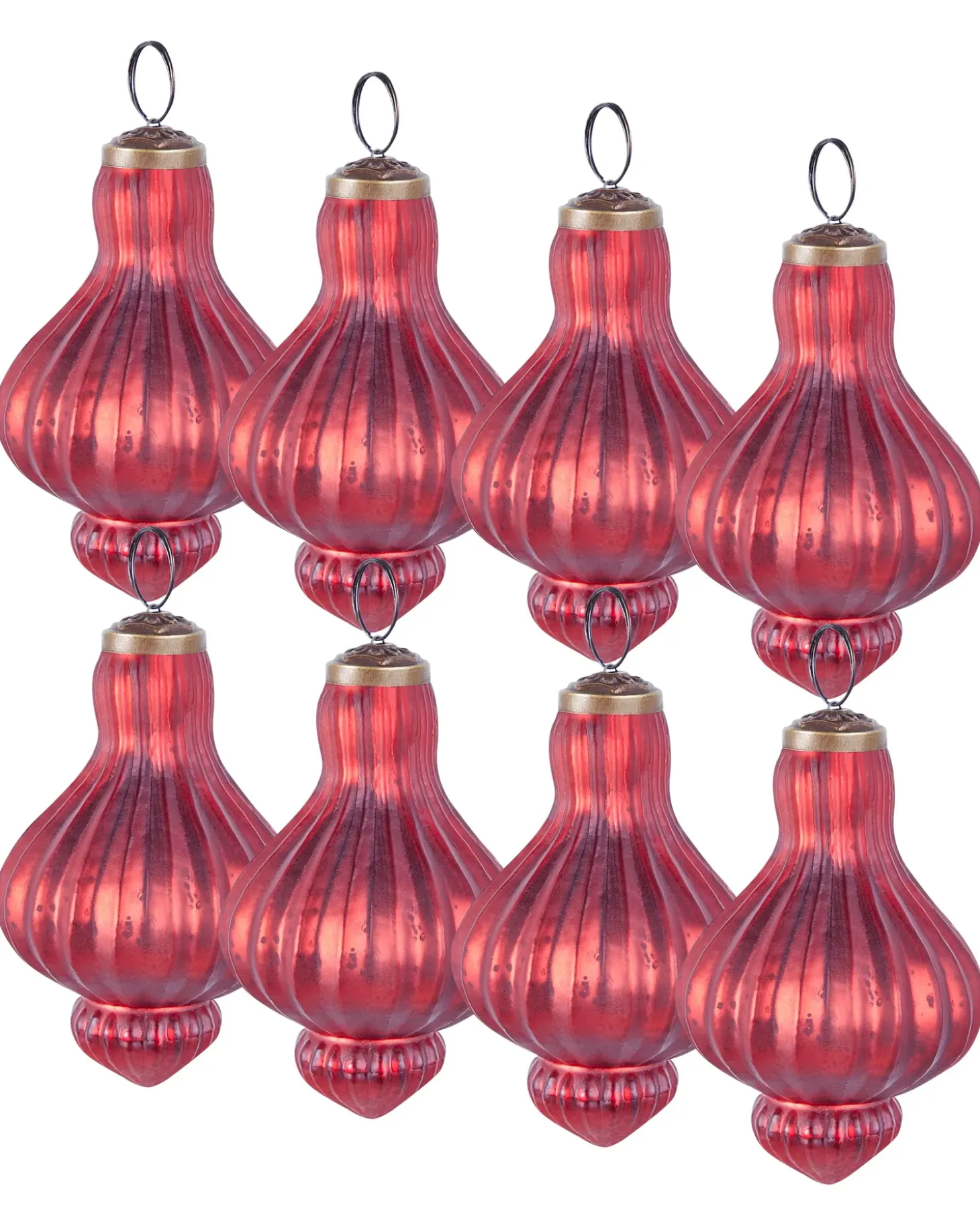 Sæt af 8 julekugler BRILLANT Glas Rød