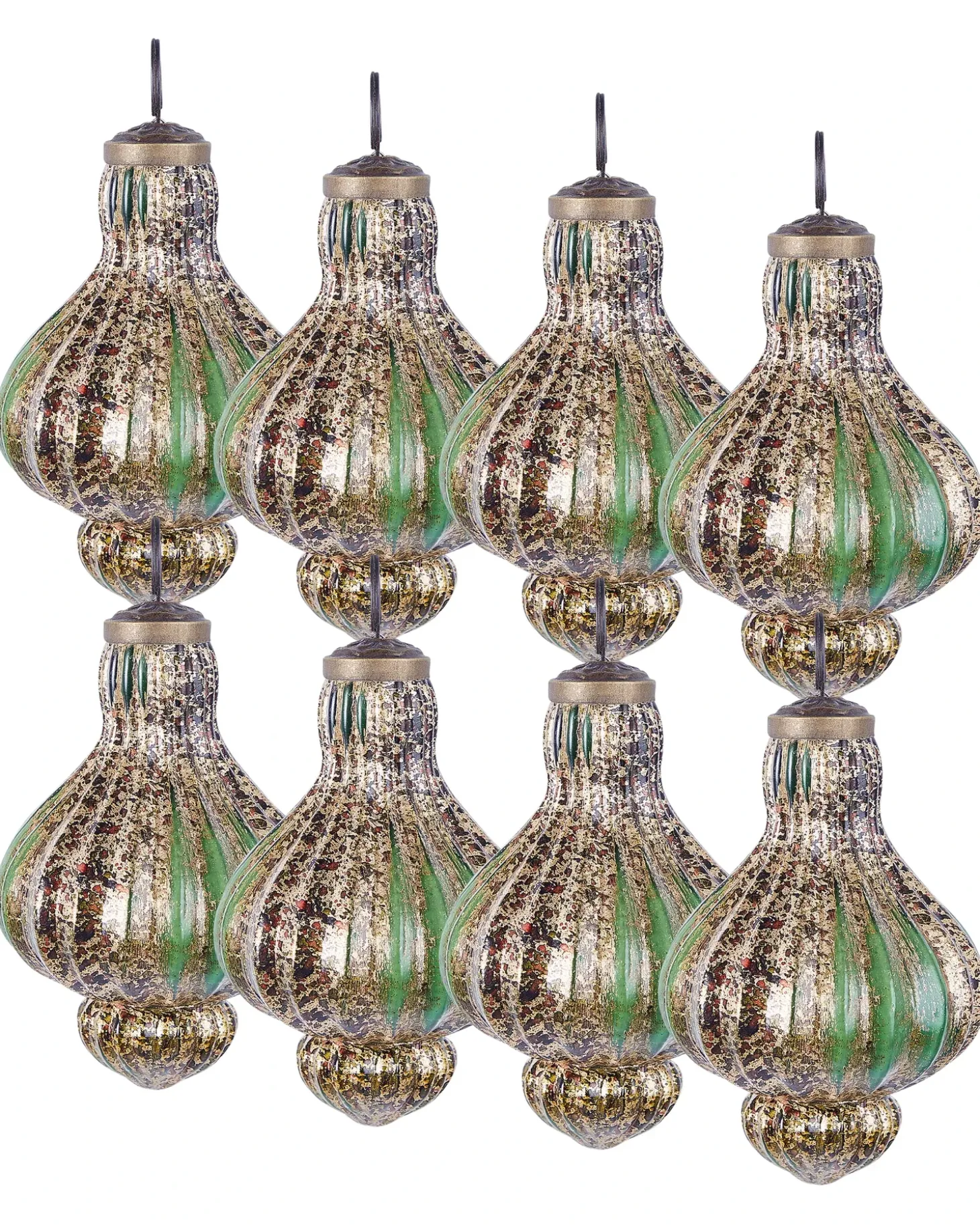 Sæt af 8 julekugler BRILLANT Glas Grøn