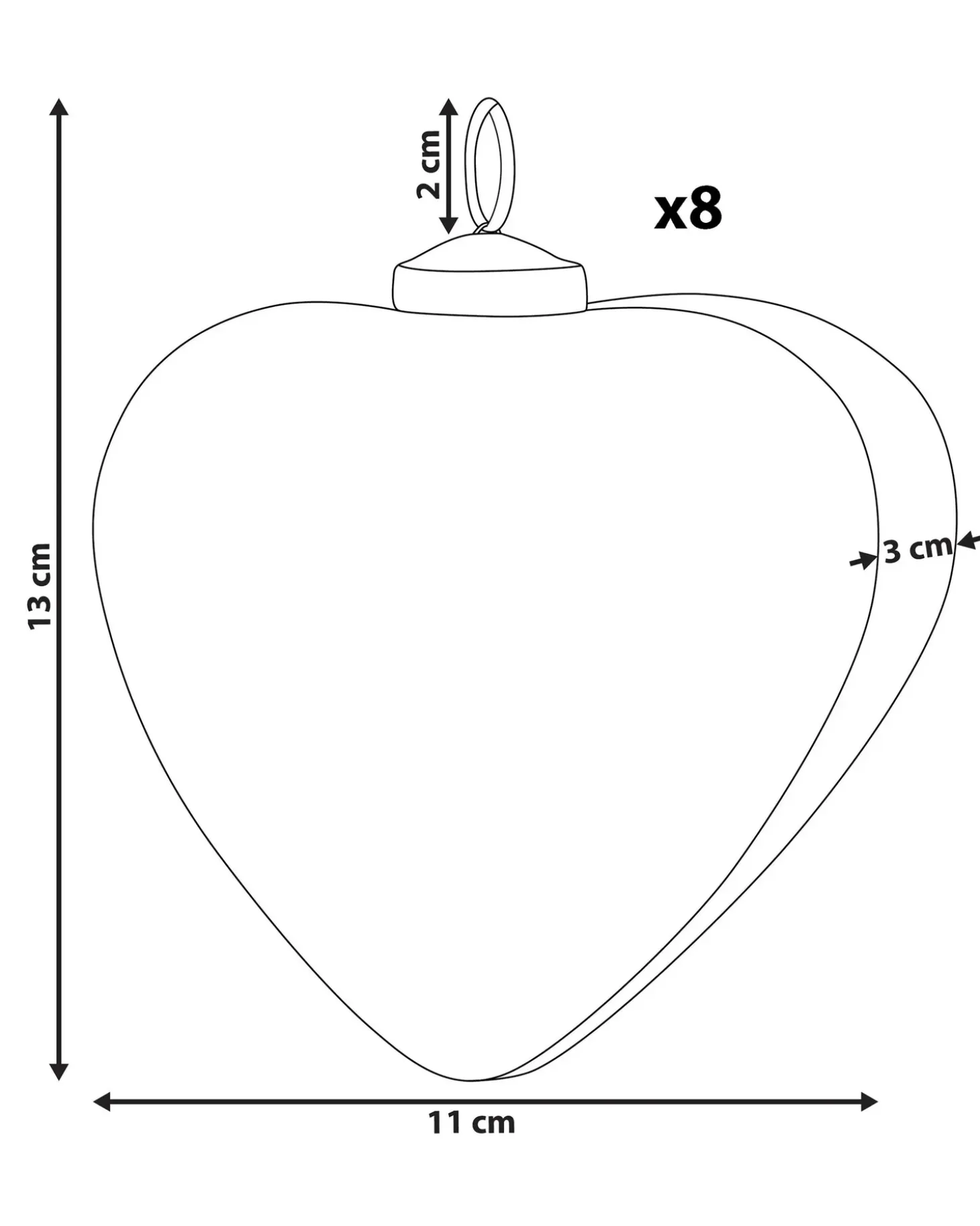 Sæt af 8 julekugler FERIABLE Glas Rød