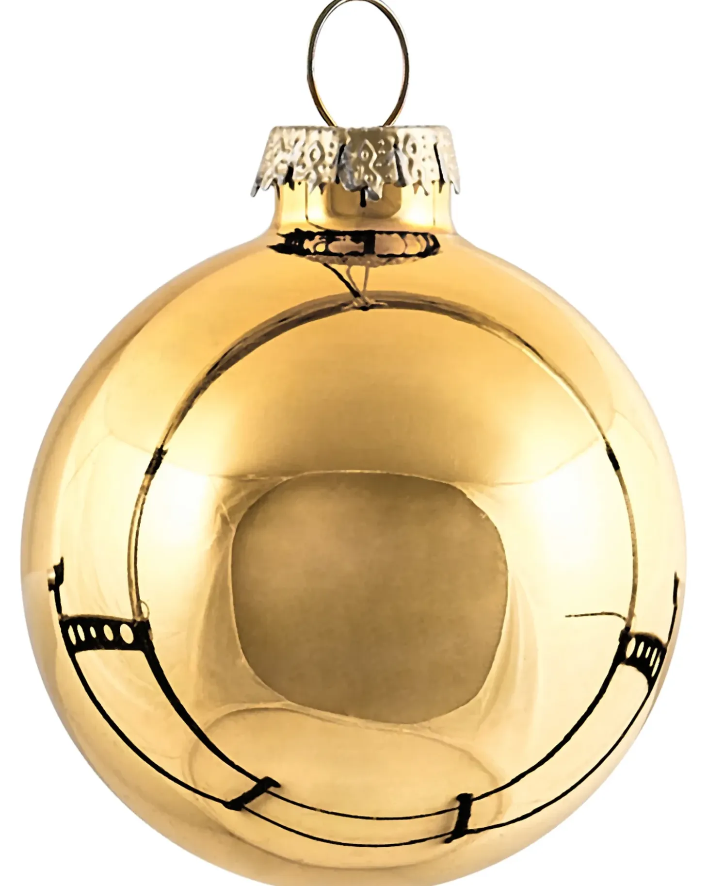 Sæt af 70 julekugler FLICKER Glas Guld