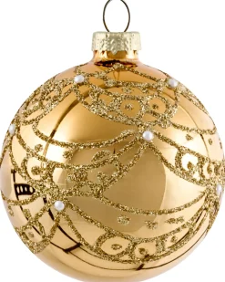 Sæt af 70 julekugler FLICKER Glas Guld