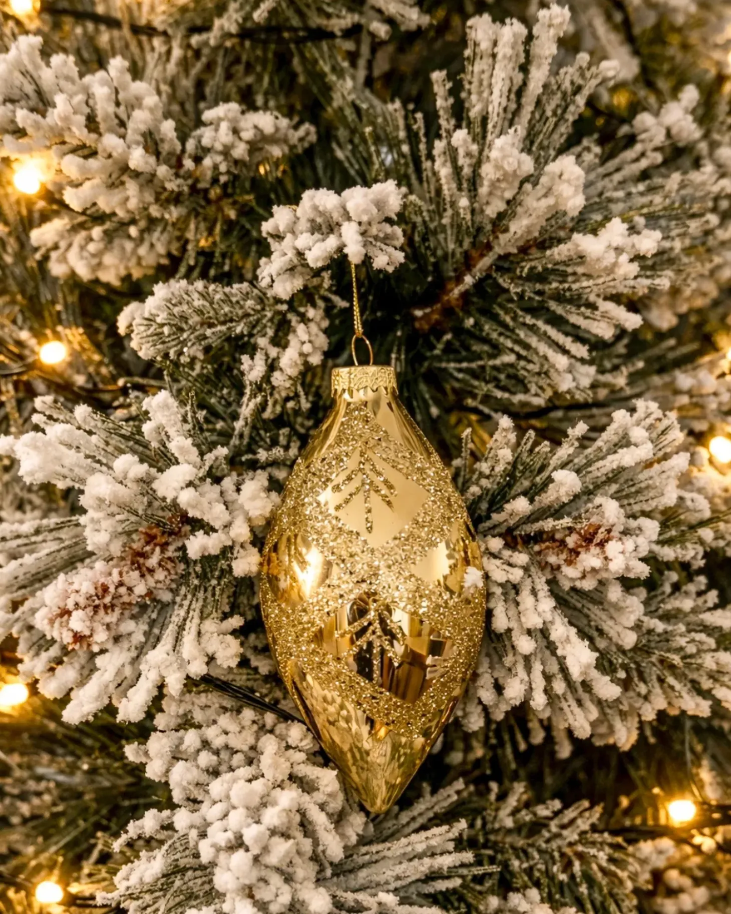Sæt af 70 julekugler FLICKER Glas Guld