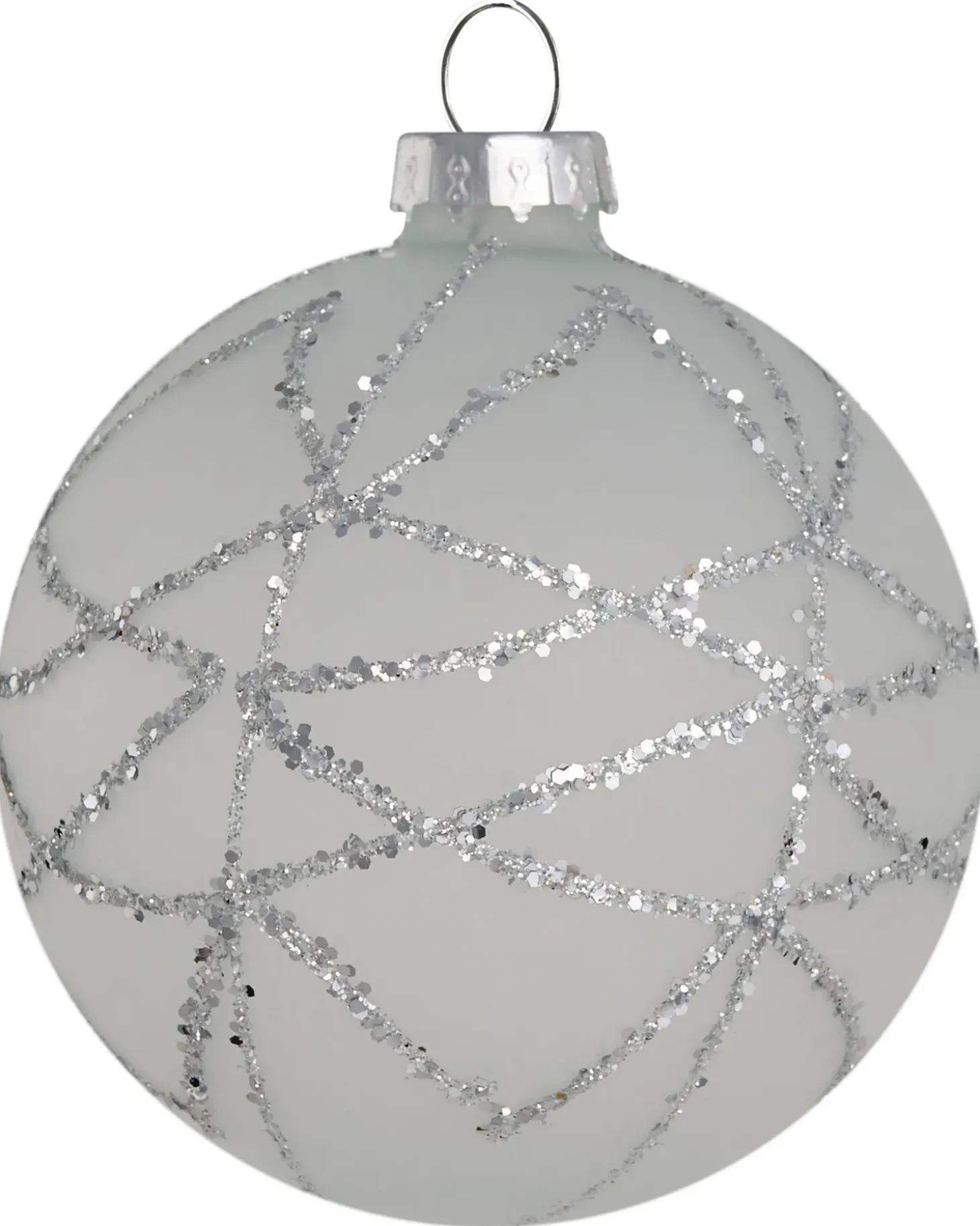 Sæt af 35 julekugler FROSTFALL Glas Grå