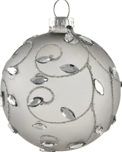 Sæt af 35 julekugler FROSTFALL Glas Grå