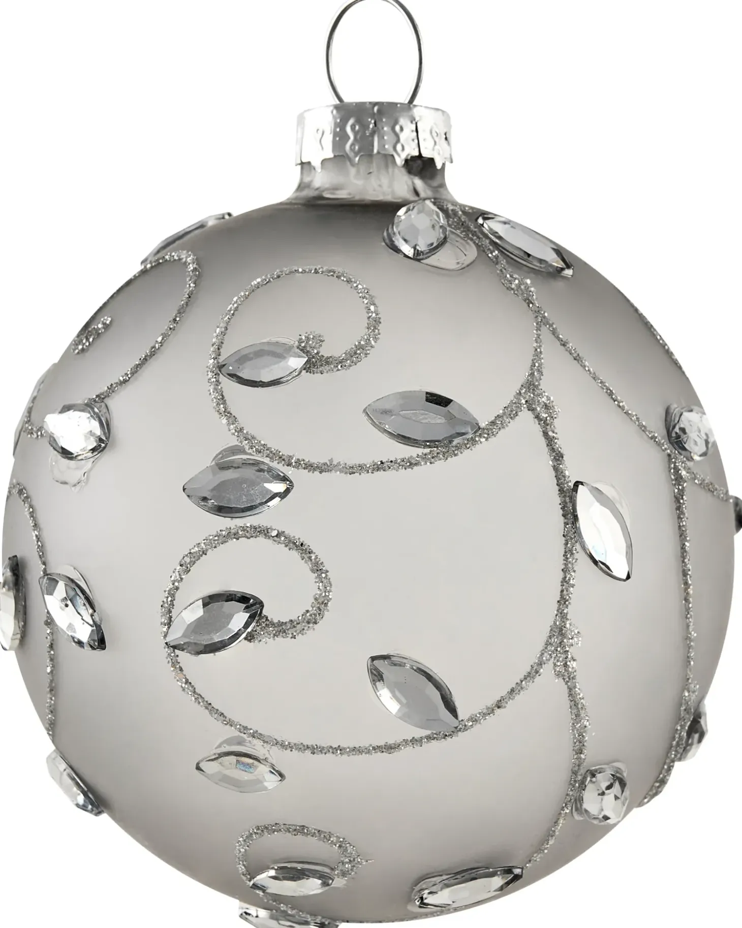 Sæt af 35 julekugler FROSTFALL Glas Grå