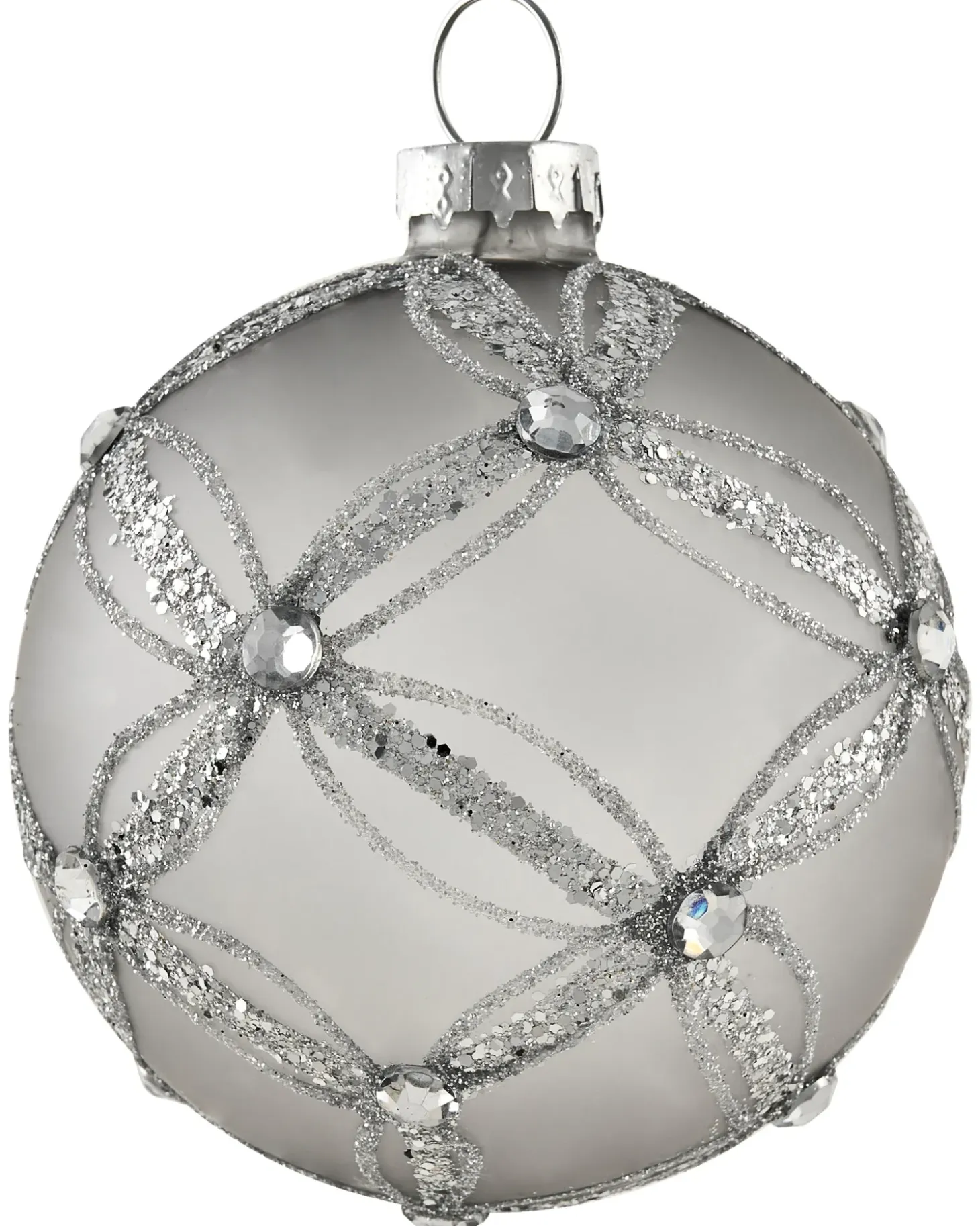 Sæt af 35 julekugler FROSTFALL Glas Grå