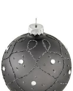 Sæt af 35 julekugler FROSTFALL Glas Grå