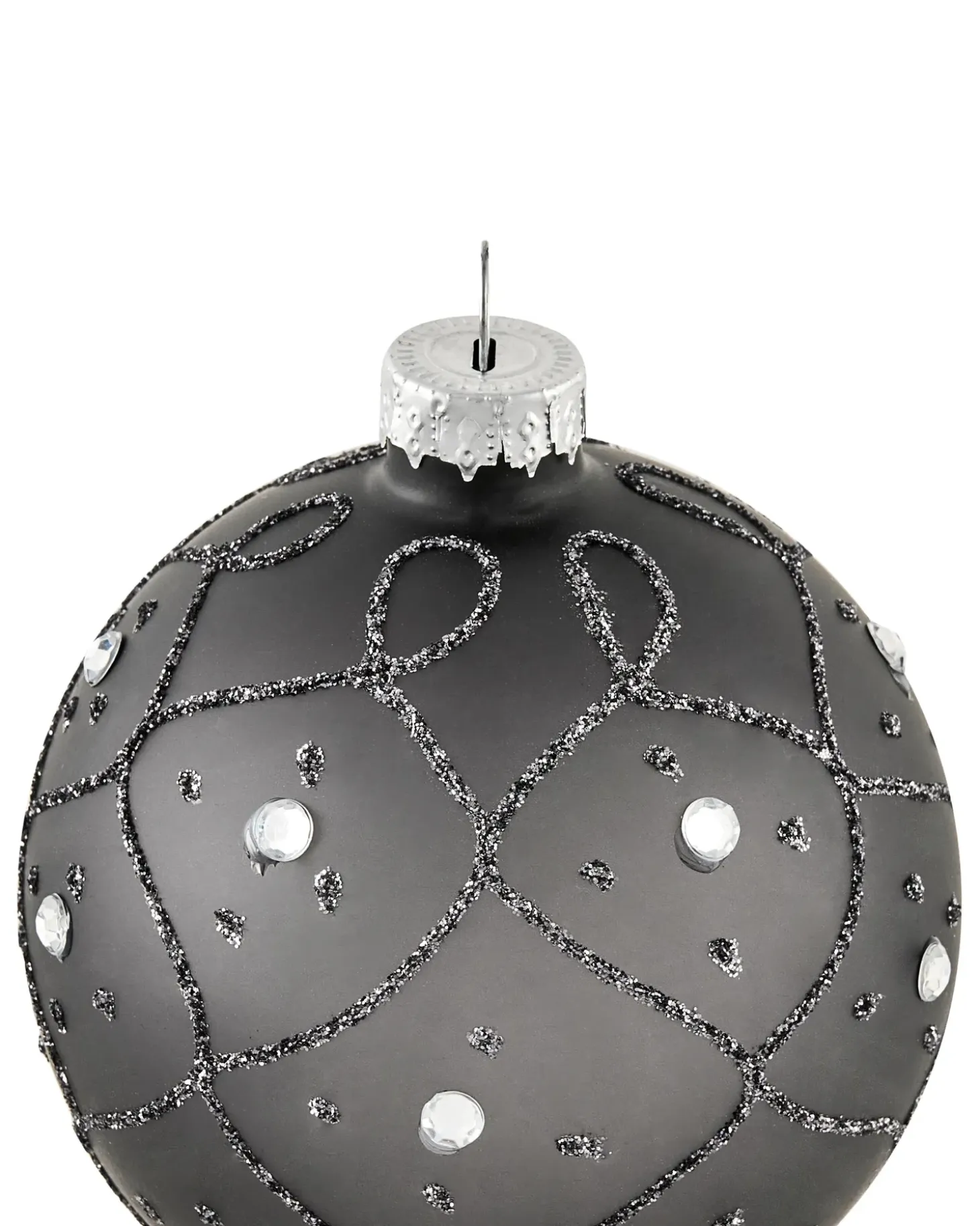 Sæt af 35 julekugler FROSTFALL Glas Grå