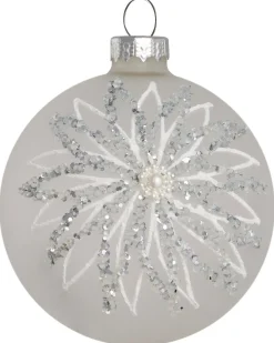 Sæt af 35 julekugler FROSTFALL Glas Grå