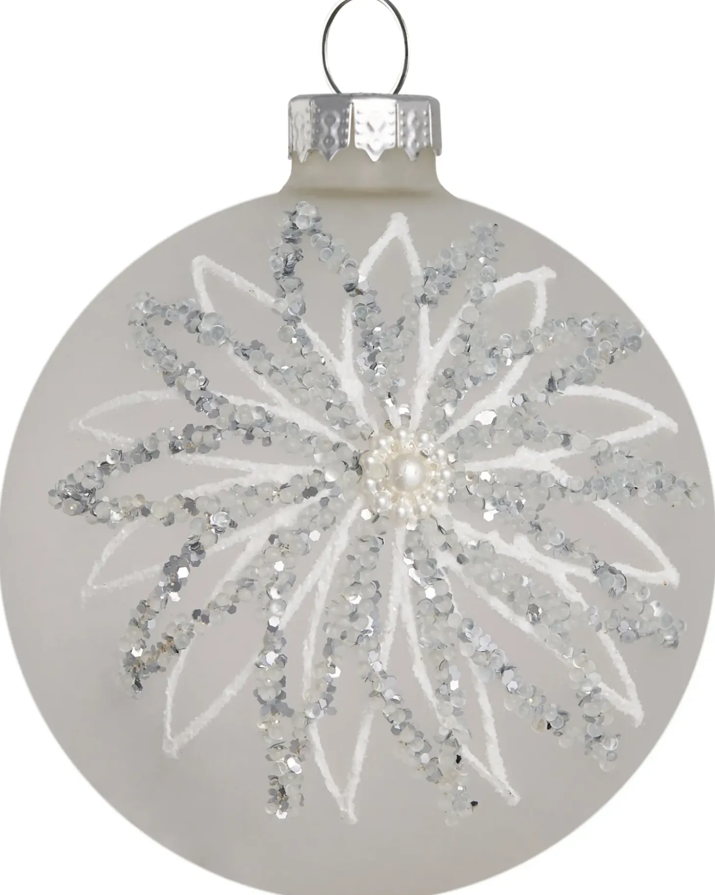 Sæt af 35 julekugler FROSTFALL Glas Grå