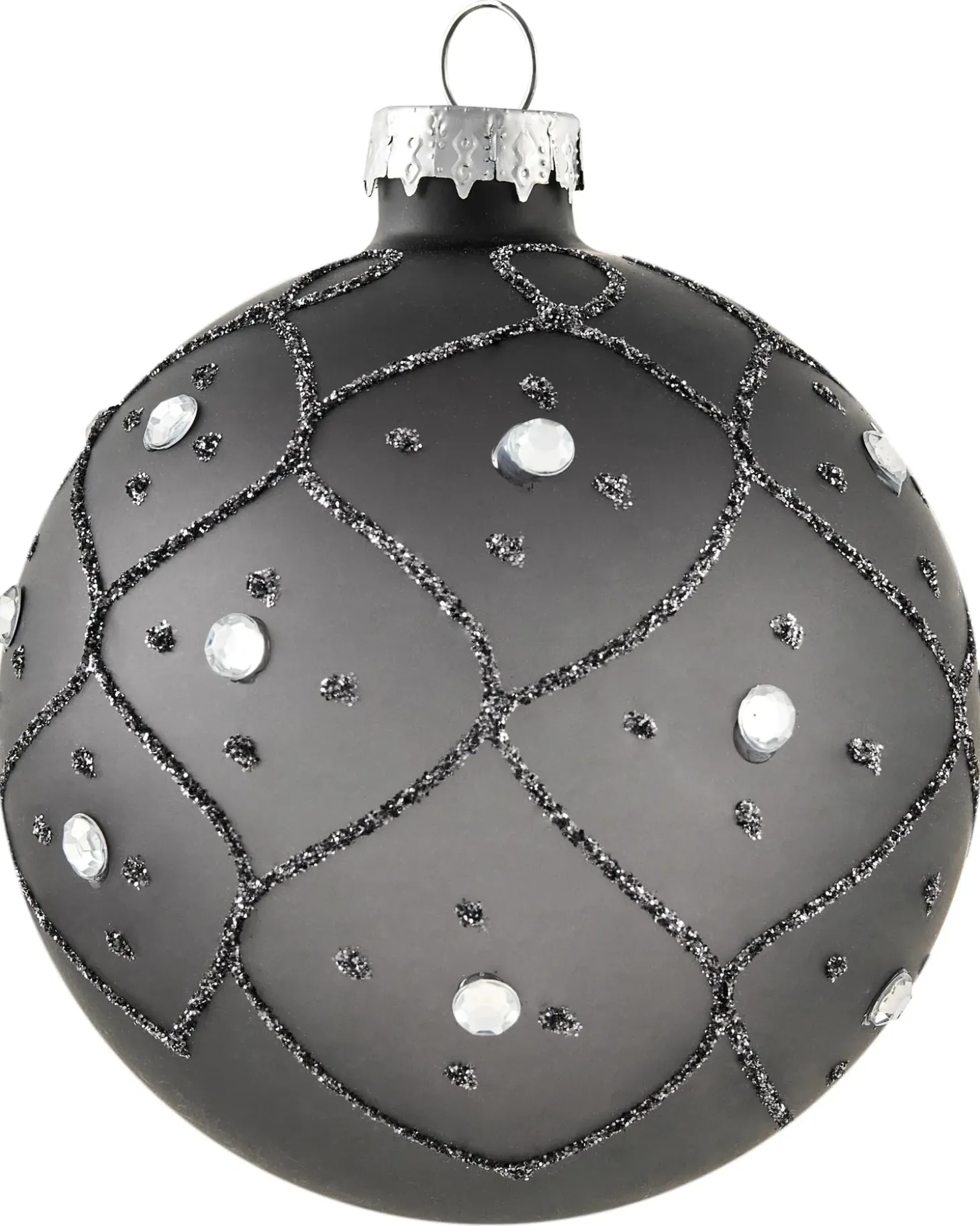 Sæt af 35 julekugler FROSTFALL Glas Grå