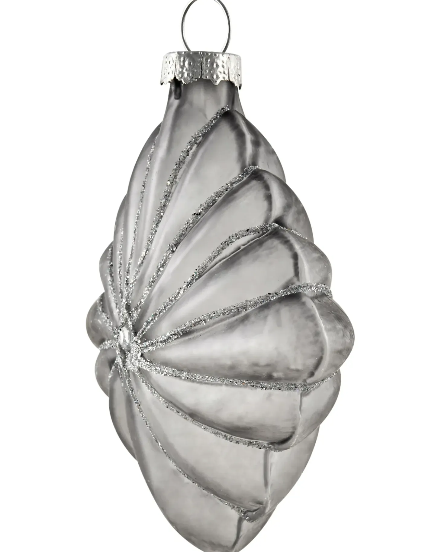 Sæt af 35 julekugler FROSTFALL Glas Grå