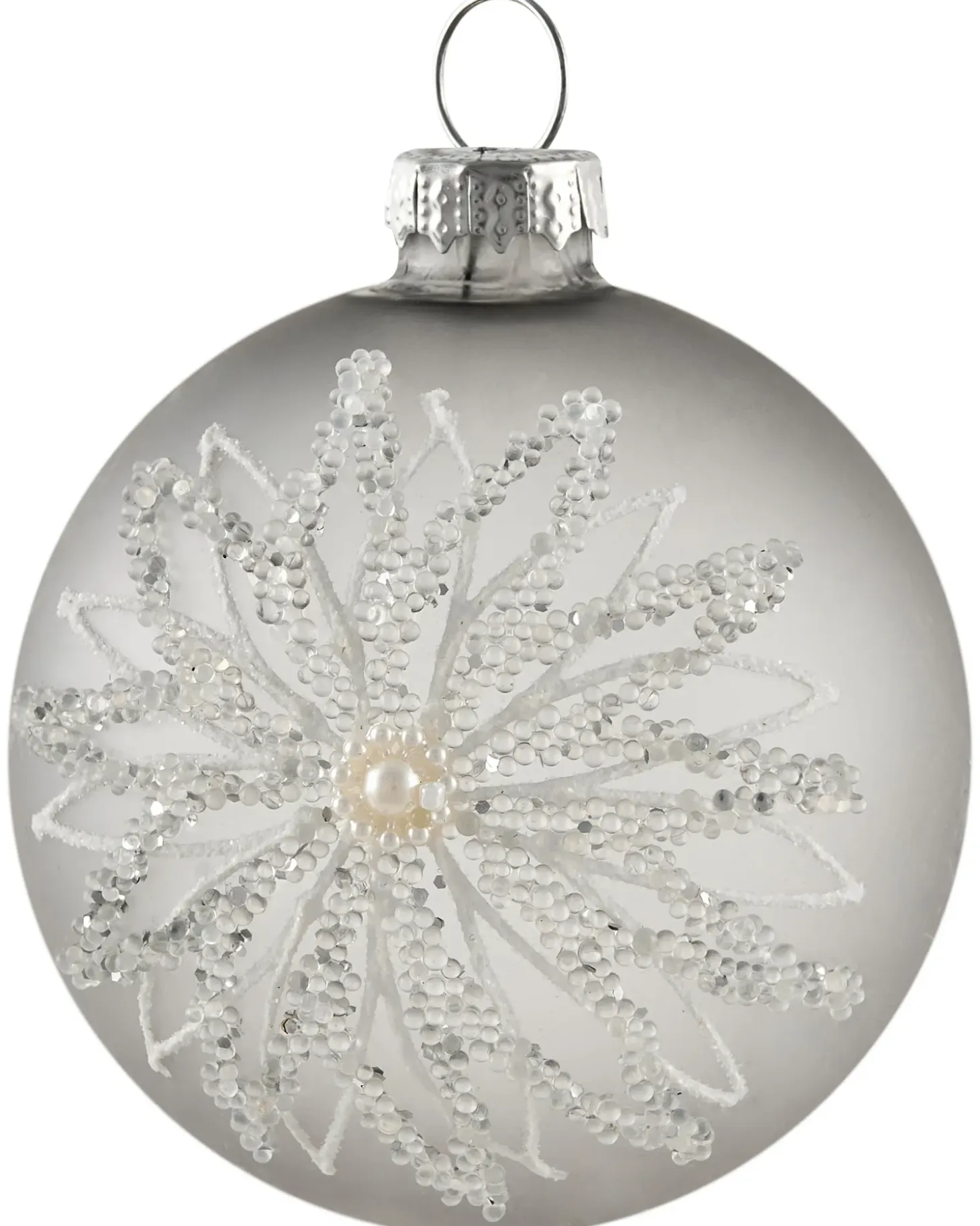 Sæt af 35 julekugler FROSTFALL Glas Grå