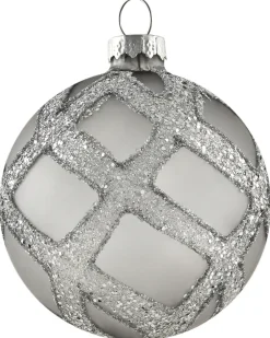 Sæt af 35 julekugler FROSTFALL Glas Grå