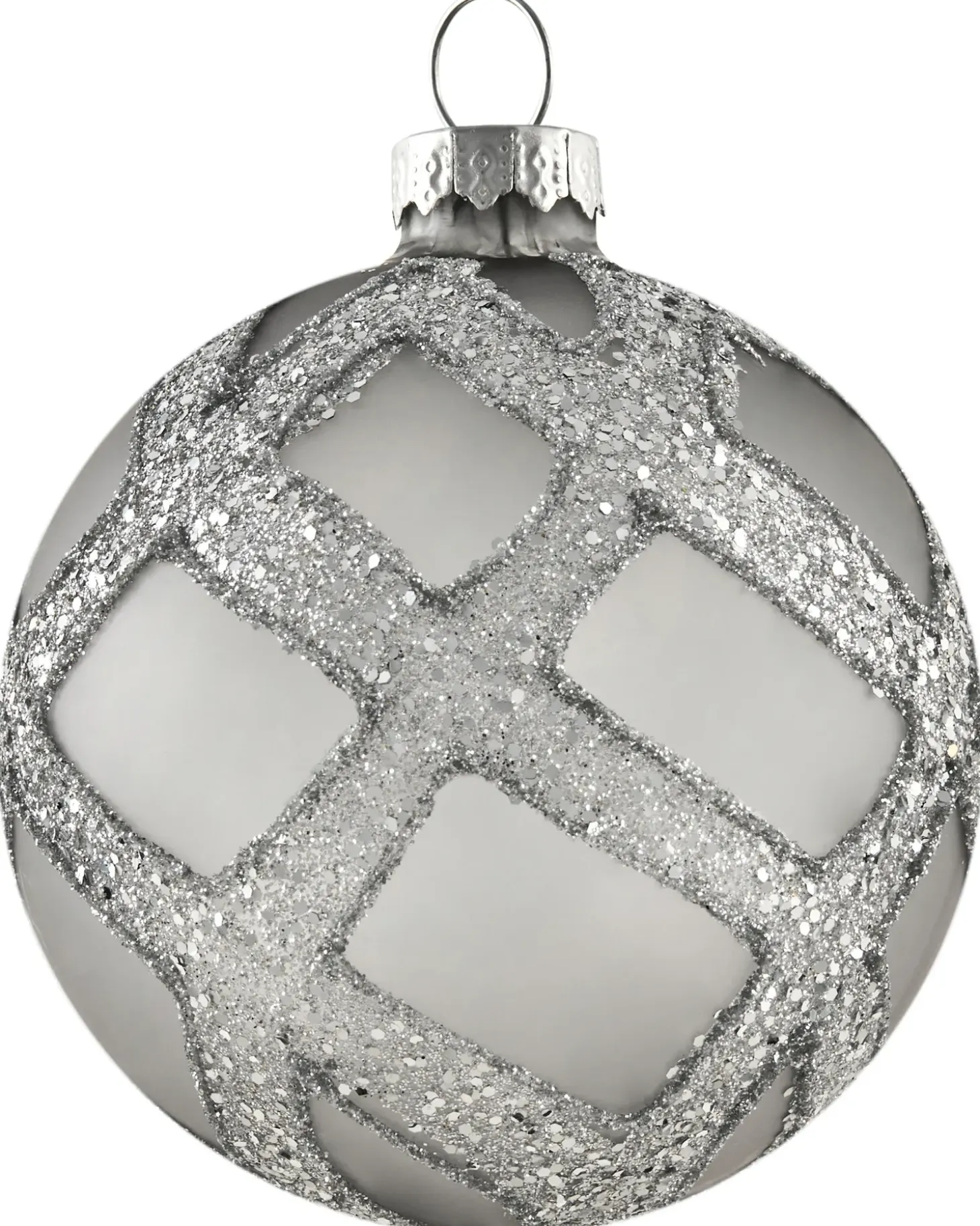 Sæt af 35 julekugler FROSTFALL Glas Grå