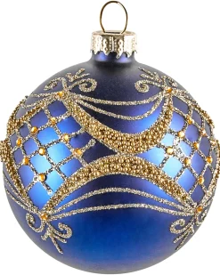 Sæt af 35 julekugler ICEDROP Glas Blå/Guld