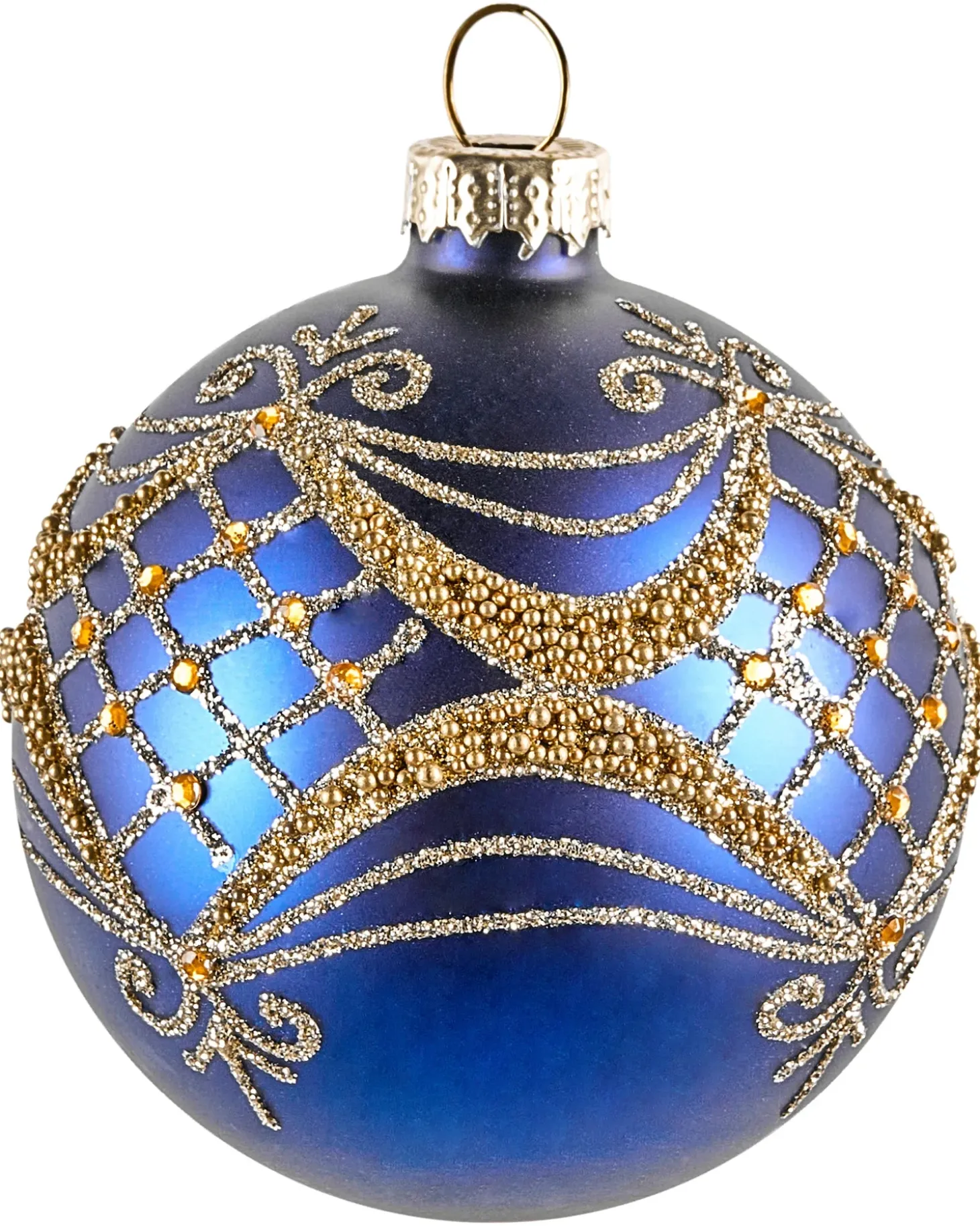 Sæt af 35 julekugler ICEDROP Glas Blå/Guld