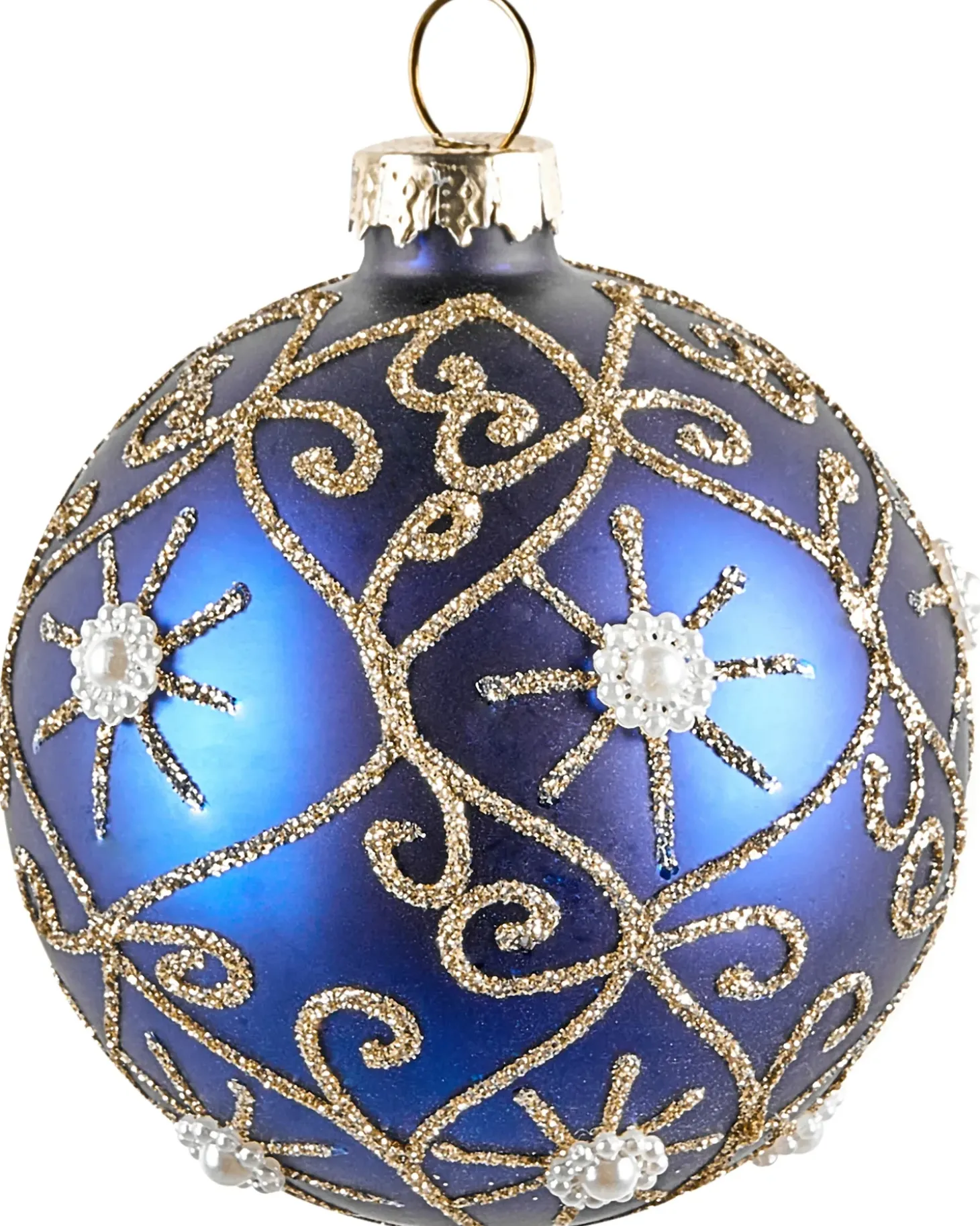 Sæt af 35 julekugler ICEDROP Glas Blå/Guld