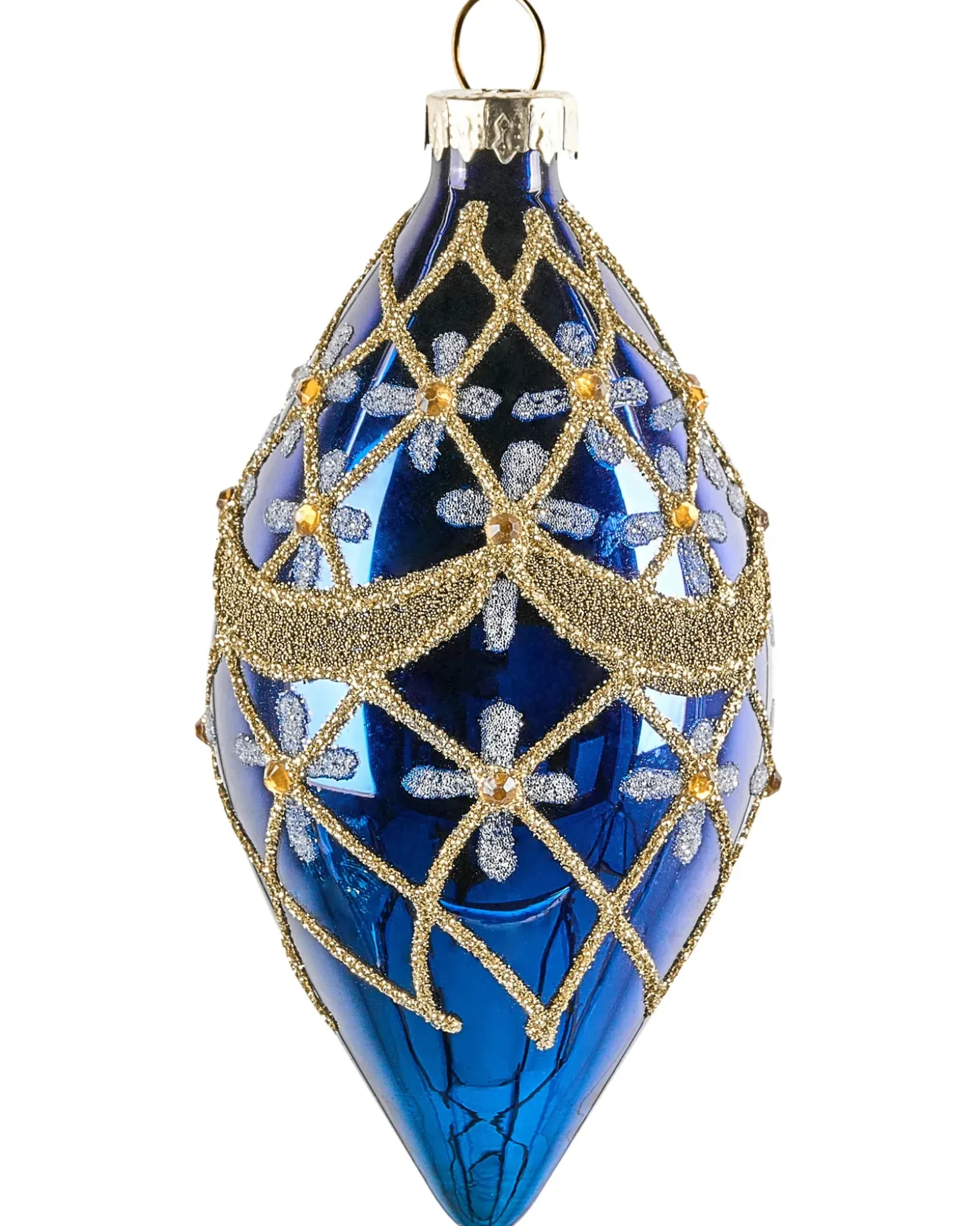 Sæt af 35 julekugler ICEDROP Glas Blå/Guld