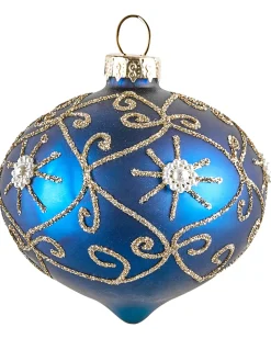 Sæt af 35 julekugler ICEDROP Glas Blå/Guld