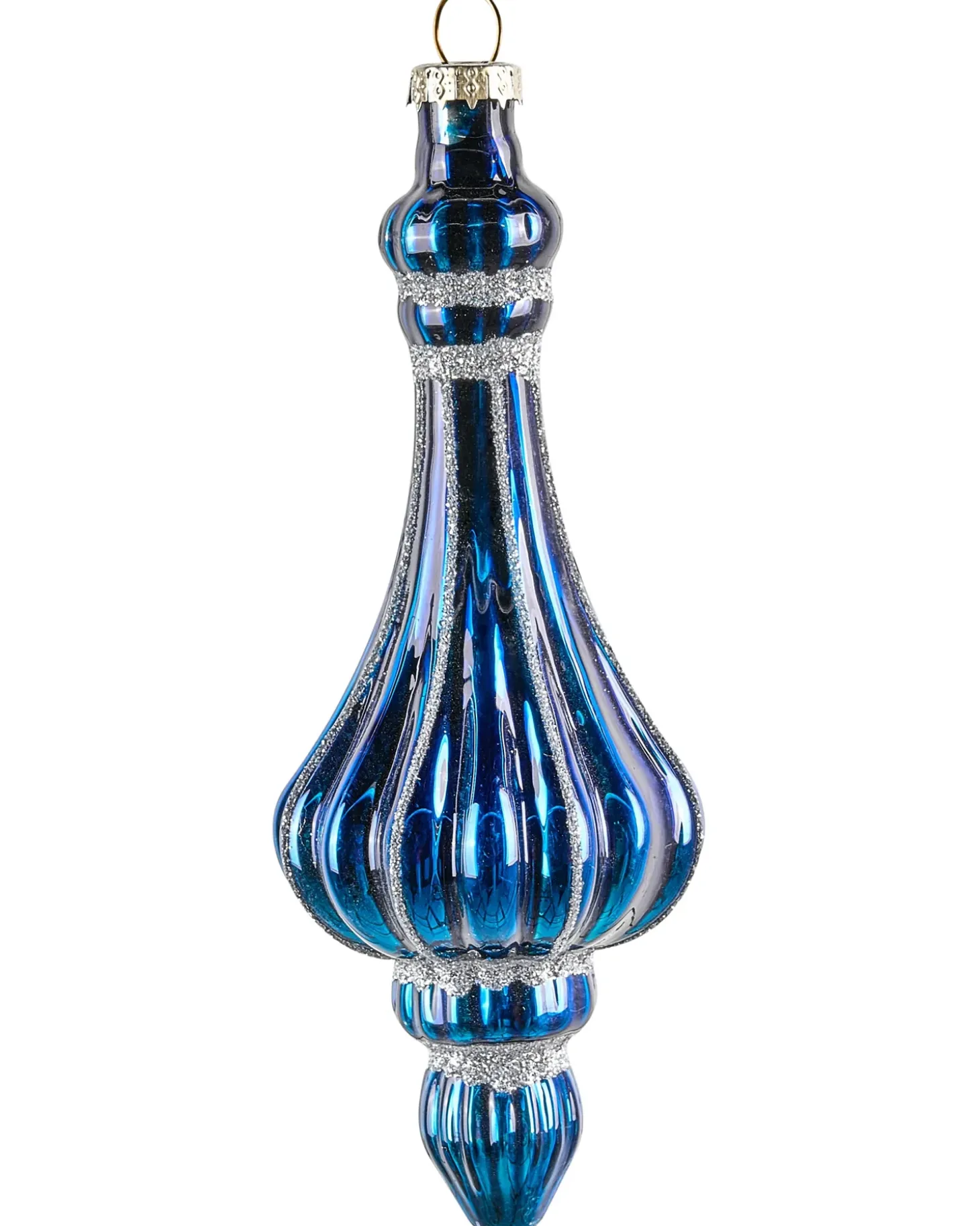 Sæt af 35 julekugler ICEDROP Glas Blå/Guld
