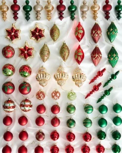 Sæt af 70 julekugler TWINKLE Glas Rood/groen