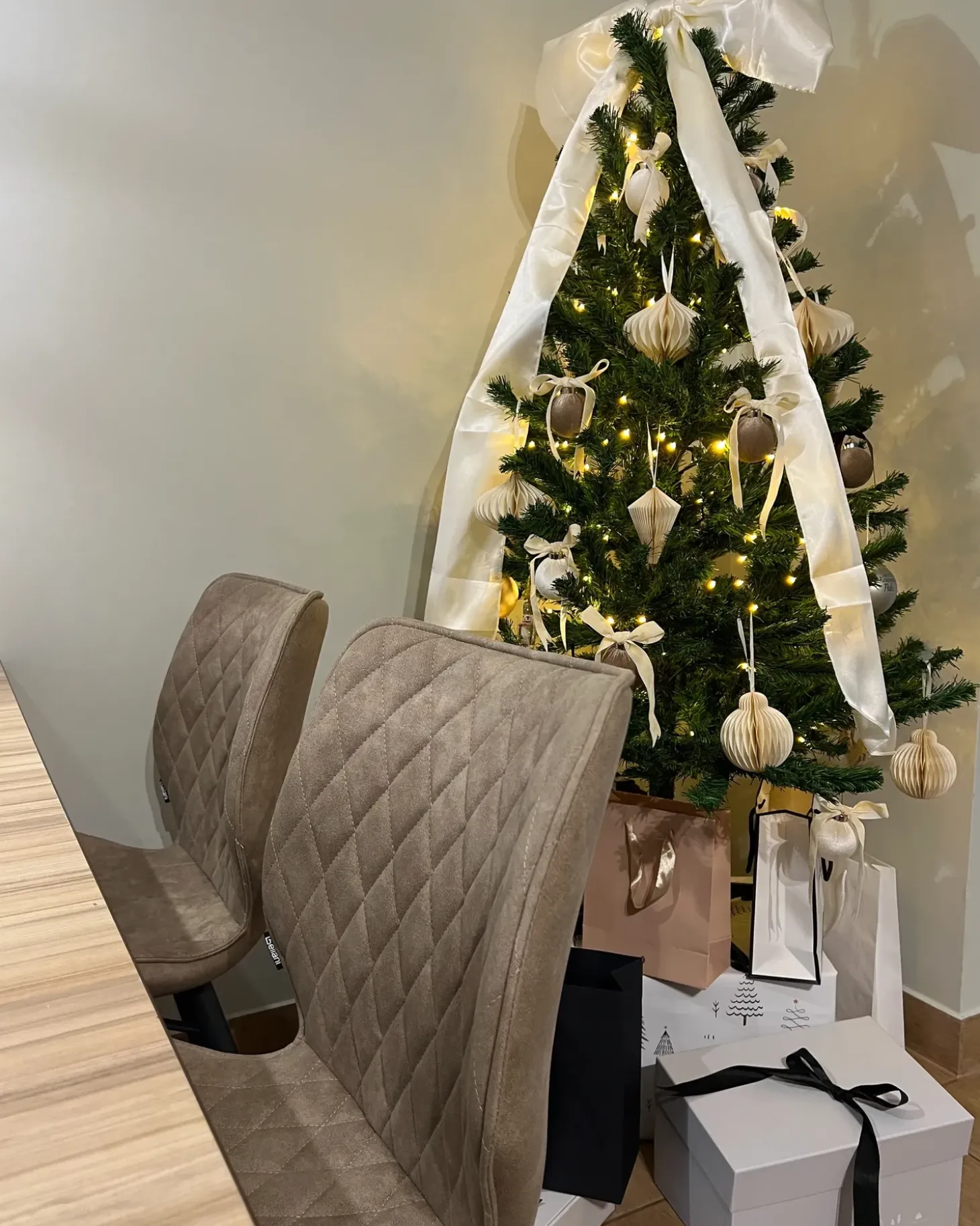Sæt af 20 julepynt til juletræet JOLSTRA Papir Beige