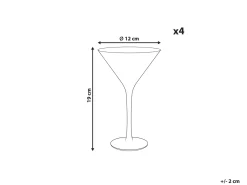 Sæt af 4 martini glas MORGANITE 220 ml Transparent